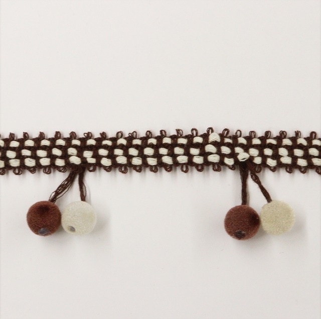 ★SALE★輸入ボンボンブレード【ボンボン2ペア単位（約122mm）】ブラウン【8399・BR】