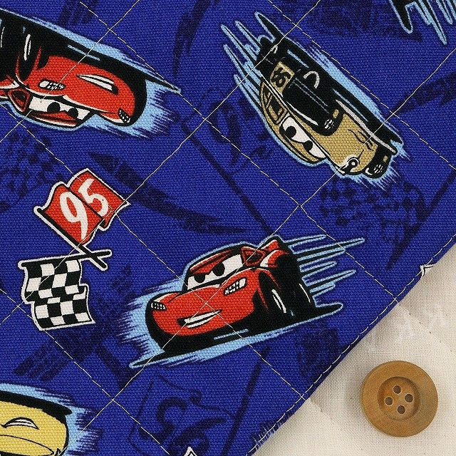 Disney 2022 BTS カーズ／ブルー【半針キルティング生地】【GRQ-1108・1A32】