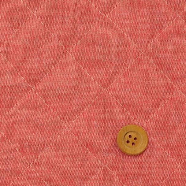 ダンガリーキルティング 無地  /レッド【Q6428-4】