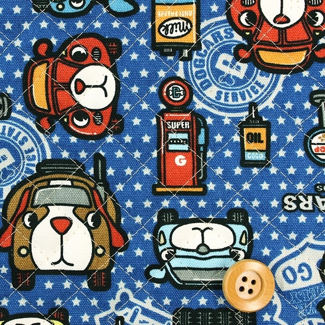 （sanrio）GO！GO！DOG CARS（ゴーゴードッカーズ/星）／ブルー【全針キルティング生地】
