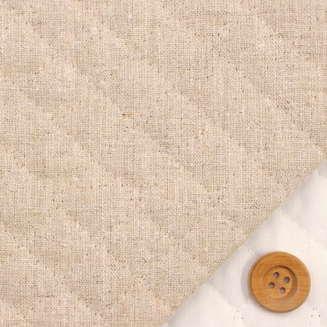 ★SALE★綿麻キャンバス地の全針キルティング【Q5045-A】