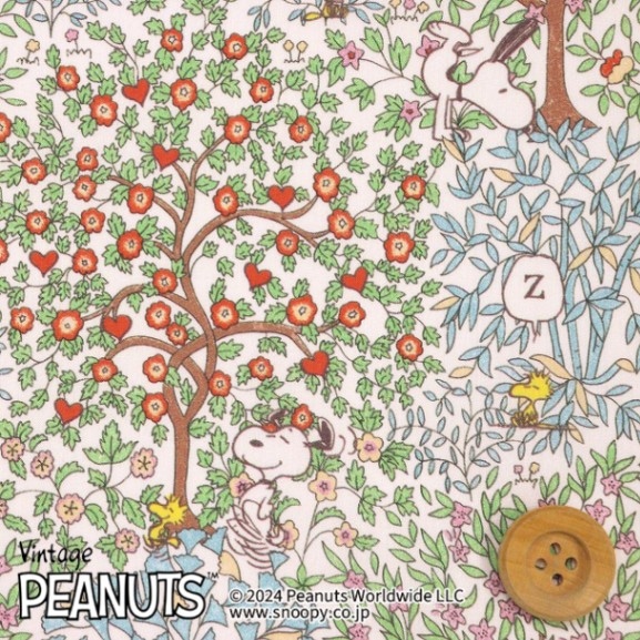 PEANUTS(TM)×リバティ・ファブリックス タナローン（Woodstock Day ブルー＆グリーン）ウッドストック・デイ【DC33936・J24A】