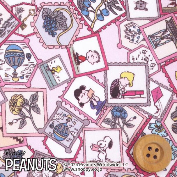 PEANUTS(TM)×リバティ・ファブリックス タナローン（Stamp Collection ピンク）スタンプ・コレクション【DC33935・J24B】