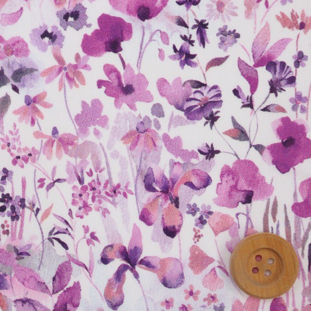 リバティプリント タナローン（Felda フェルダ）ピンクパープル【21