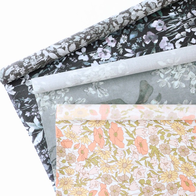 ◎リバティ・ファブリックスお試しセット◎タナローン【ラミネート加工】カットクロス3枚セット 2024SS『Onetone Gradation』（Poppy&Daisy）