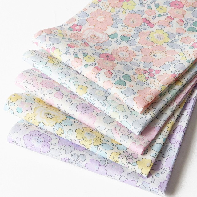 【定形外郵便なら送料無料】◎リバティプリントお試しセット◎リバティプリント タナローン カットクロス5枚セット（Betsy/ベッツィ）