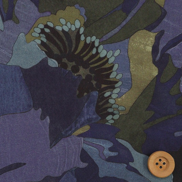 リバティプリント タナローン（Peoney Parade ピオニー・パレード）ネイビー【24-3634201・24EU】