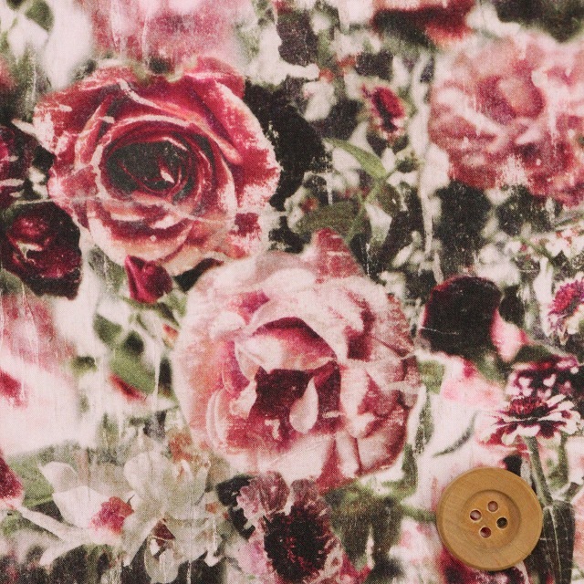 リバティプリント タナローン（Florist's Lens フローリストズ・レンズ）ピンク＆グリーン【24-3634218・24AU】