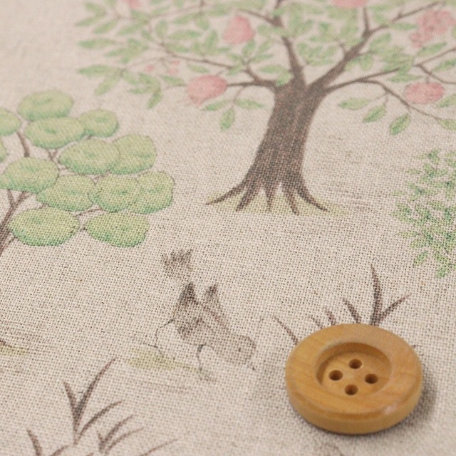 《words of forest designed by Alice Makabe》Fruits Tree【ハーフリネン】ナチュラル