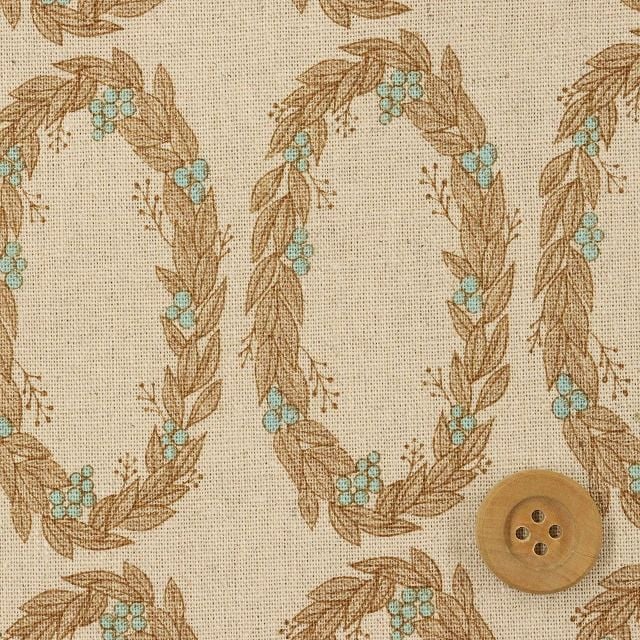 《words of forest designed by Alice Makabe》Wreath【ハーフリネン】ブラウン