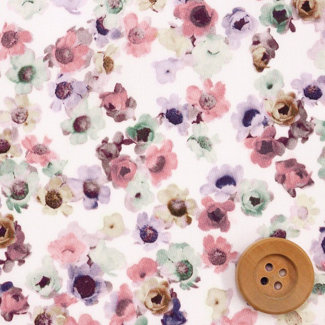 リバティ・ファブリックス タナローン（AUSTRALIAN DAISY オーストラリアン・デイジー）ピンク＆パープル【24-363J4220・24AU】