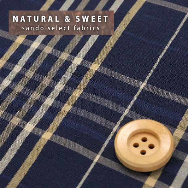 ★SALE★イタリア製タータンチェック（2）ネイビー【ビスコース生地/全1色】