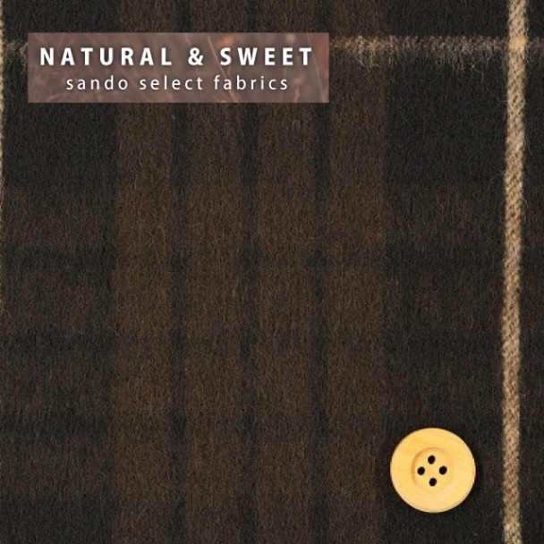 シャギータータンチェック　ブラウン【全2色】（W3383・17）