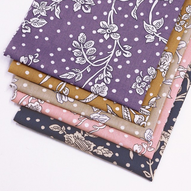 【定形外郵便なら送料無料】◎リバティ・ファブリックスお試しセット◎タナローン『Malory』（フレンチラベンダー）カットクロス5枚セット