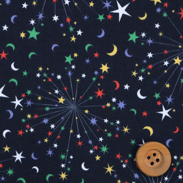 リバティ・ファブリックス タナローン（Helen's Strarry Sky ヘレンズ・スターリー・スカイ）ネイビー地【15773403・24AT】