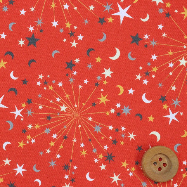 リバティ・ファブリックス タナローン（Helen's Strarry Sky ヘレンズ・スターリー・スカイ）レッド地【15773403・24BT】