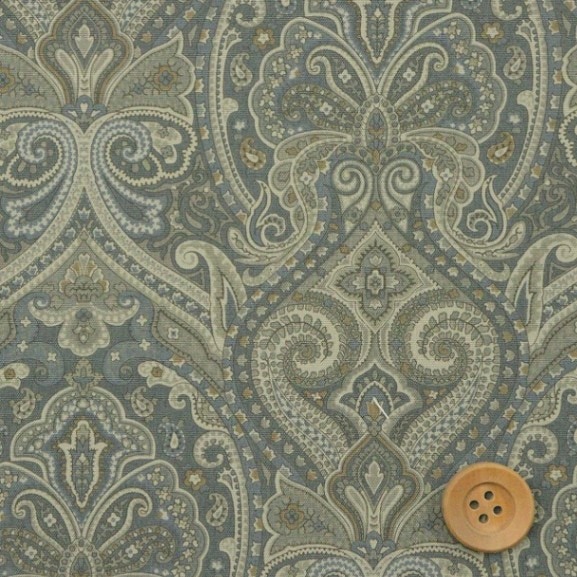 スタイリッシュビンテージ柄／グリーングレー【ブロード生地】