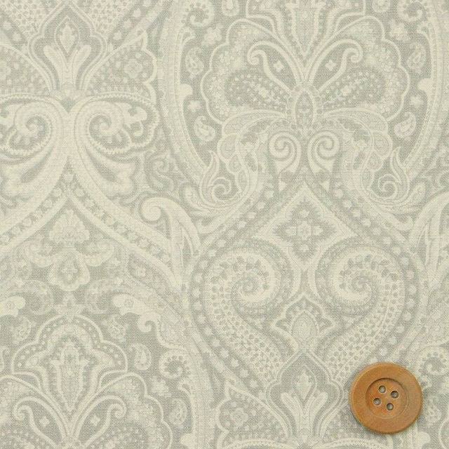 スタイリッシュビンテージ柄／グレー 【ブロード生地】