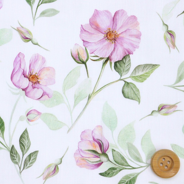 リバティ・ファブリックス タナローン（Greenaway's Rose グリーナウェイズ・ローズ）パープル【25-3635110・25BU】