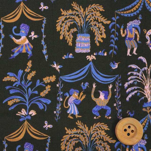 リバティ・ファブリックス タナローン（A Celebration ア・セレブレーション）ブラック地【25-3635115・25CU】