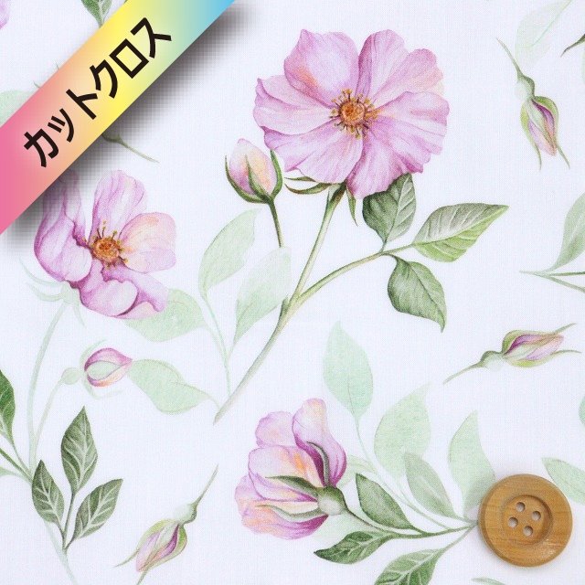 リバティ・ファブリックス タナローン（Greenaway's Rose グリーナウェイズ・ローズ）パープル【25-3635110・25BU】カットクロス