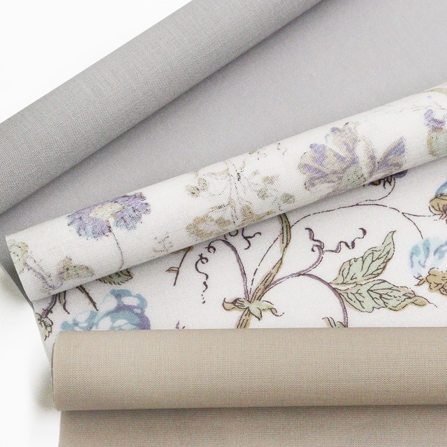 ◎お試しセット◎60Sローン無地×LIBERTY FABRICS【ラミネート加工】カットクロス3枚セット（Garden）
