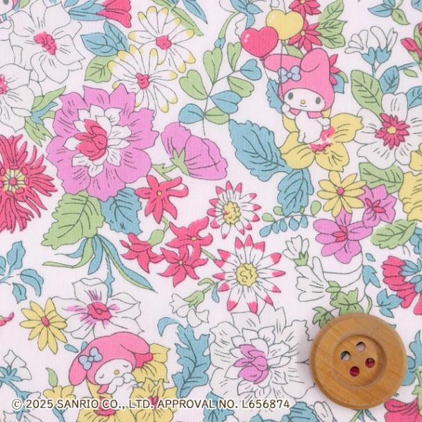 マイメロディ×リバティ・ファブリックス タナローン（Emily Song エミリー・ソング）ピンク＆イエロー【DC30710・J25A】