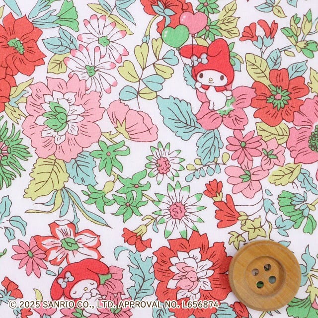 マイメロディ×リバティ・ファブリックス タナローン（Emily Song エミリー・ソング）レッド【DC30710・J25C】