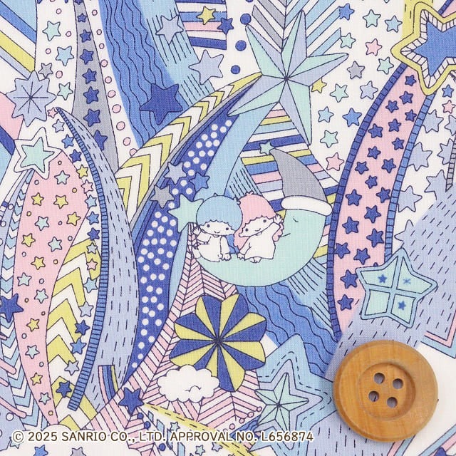 リトルツインスターズ×リバティ・ファブリックス タナローン（My Starry Sky マイ・スターリー・スカイ）ブルー【DC30713・J25B】