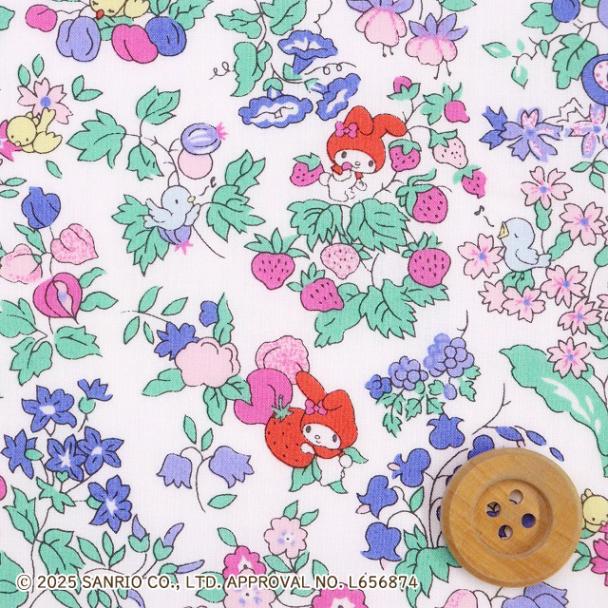 マイメロディ×リバティ・ファブリックス タナローン（Nancy's Orchard ナンシーズ・オーチャード）ビビッド【DC30715・J25C】