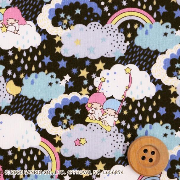 リトルツインスターズ×リバティ・ファブリックス タナローン（Hiding Dreams ハイディング・ドリームス）ブラック【DC30720・J25D】