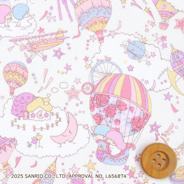 リトルツインスターズ×リバティ・ファブリックス タナローン（Sky High Stars スカイ・ハイ・スターズ）オフホワイト【DC30739・J25A】