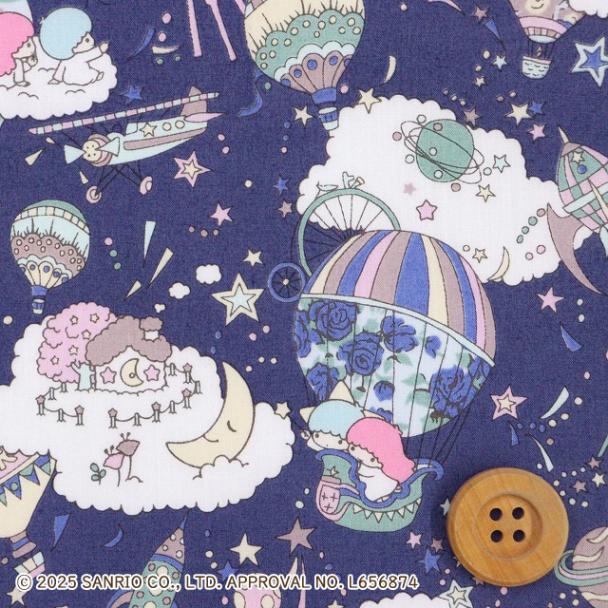 リトルツインスターズ×リバティ・ファブリックス タナローン（Sky High Stars スカイ・ハイ・スターズ）ネイビー【DC30739・J25B】