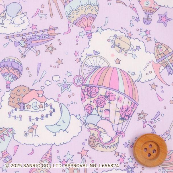 リトルツインスターズ×リバティ・ファブリックス タナローン（Sky High Stars スカイ・ハイ・スターズ）ライトパープル【DC30739・J25C】