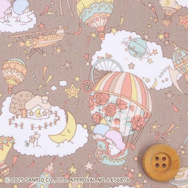 リトルツインスターズ×リバティ・ファブリックス タナローン（Sky High Stars スカイ・ハイ・スターズ）ライトブラウン【DC30739・J25D】