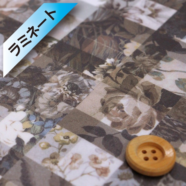 リバティ・ファブリックス タナローン【ラミネート加工】(Archive Gingham アーカイブ・ギンガム)グレー【23-363J6819・CE】