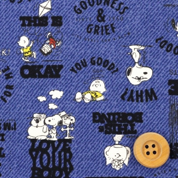 （PEANUTS） スヌーピー 75thグッドネス／ブルー 【オックス生地】