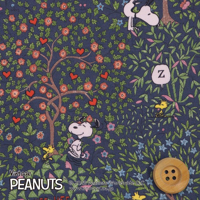 PEANUTS(TM)×リバティ・ファブリックス タナローン(Woodstock Day ウッドストック・デイ)ネイビー【DC33936・J25B】