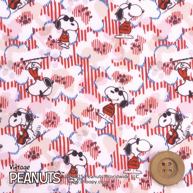 PEANUTS×リバティ・ファブリックス タナローン（Joe Cool ジョー・クール）レッド【DC34861・J25A】