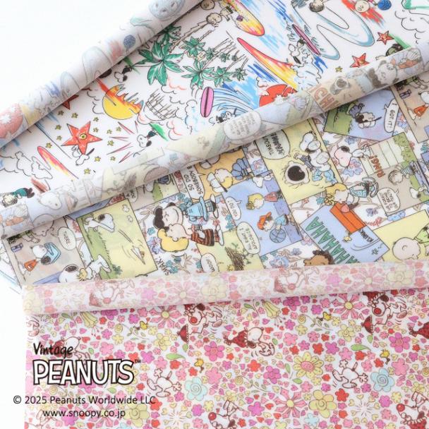 ◎リバティ・ファブリックスお試しセット◎【ラミネート加工】PEANUTS×LIBERTY FABRICS カットクロス3枚セット(2025年春夏コレクションvol.2)
