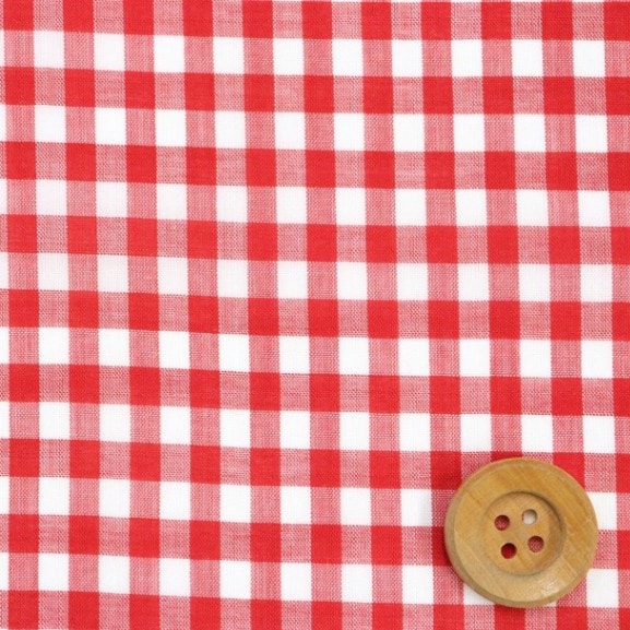 【先染】綿テンセルローン　ギンガムチェック／レッド（9）