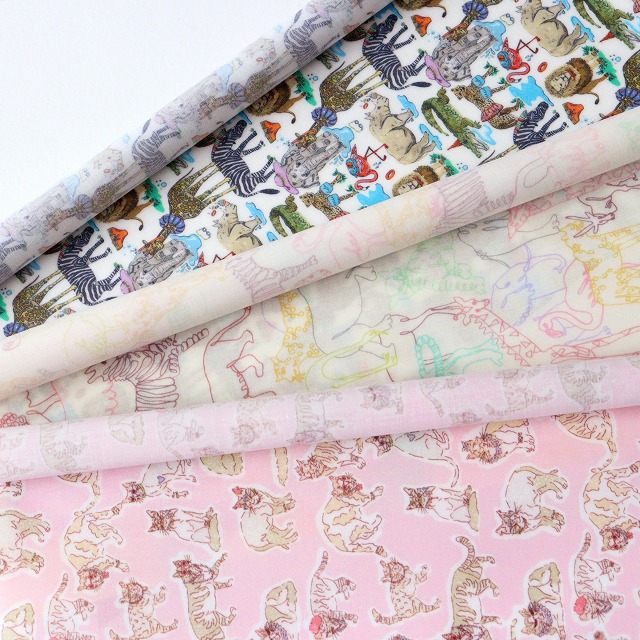 ◎リバティ・ファブリックスお試しセット◎【ラミネート加工】『Organic Tana Lawn(TM) Collection Vol.3』カットクロス3枚セット(Neon Safari)