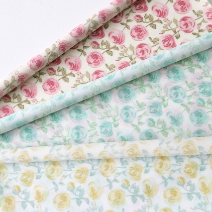 ◎リバティ・ファブリックスお試しセット◎【ラミネート加工】『Rose Marie』カットクロス３枚セット【サンドウオリジナルカラー】