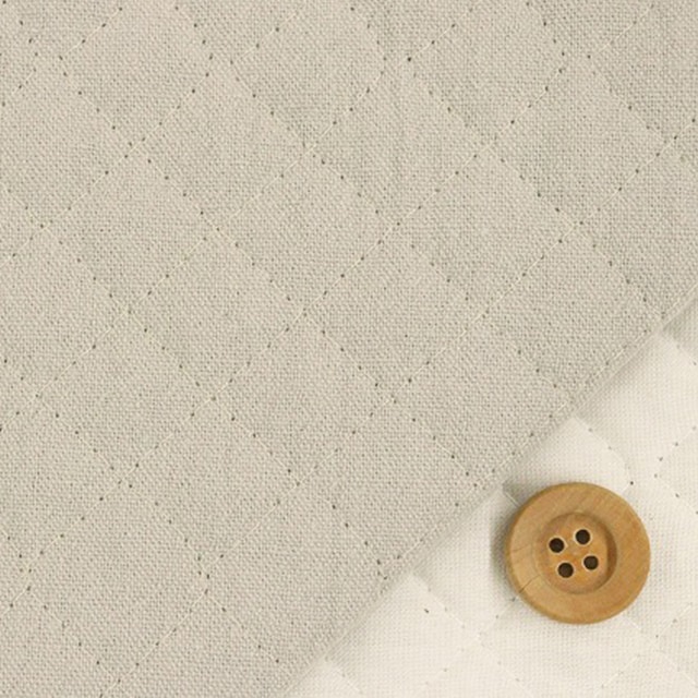 【全針キルティング】綿麻キャンバス 【ヴィンテージソフト加工】／ライトグレ―【QHSK999・4】