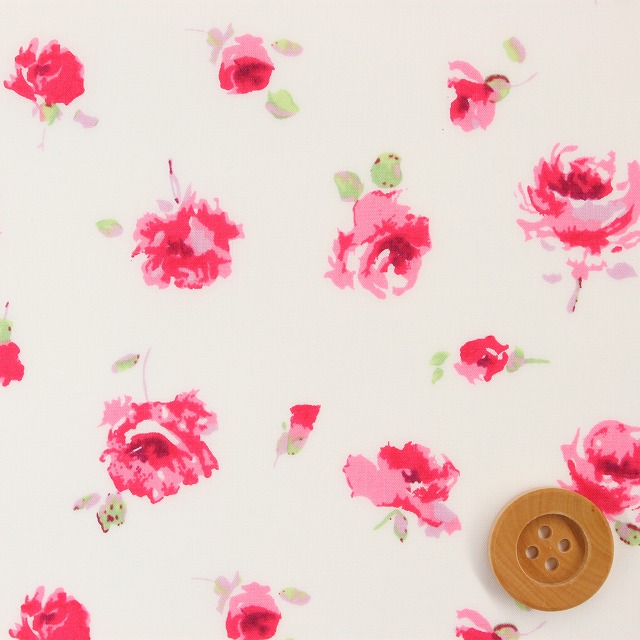 リバティ・ファブリックス タナローン生地（Rosa ローザ）ディープピンク【3632089・LBE】