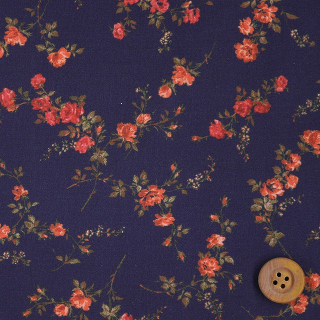 リバティ・ファブリックス タナローン（Elizabeth エリザベス）ネイビー【3635049・C】