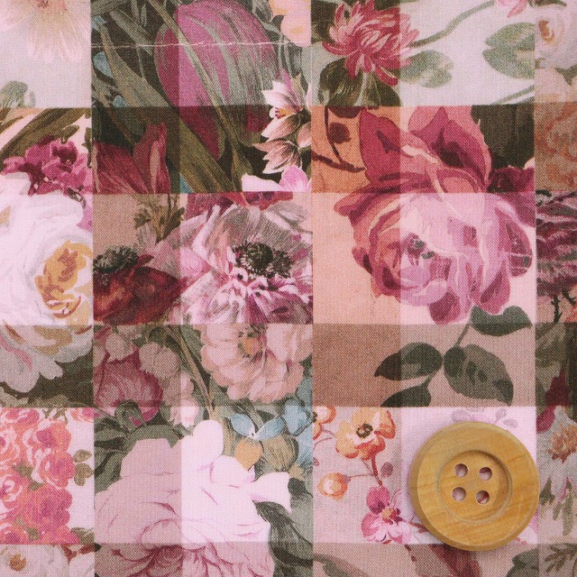Gauze# リバティ タナローン 花柄 タックシャツワンピース ピンク系 Gauze# リバティ タナローン 花柄 タックシャツワンピース ピンク系