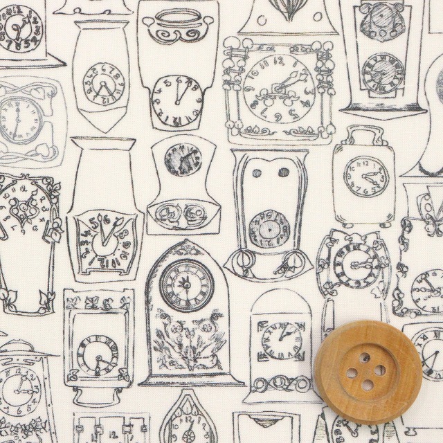 リバティ・ファブリックス タナローン（Tick Tock ティック・トック）ブラック【25-3635252・25AU】