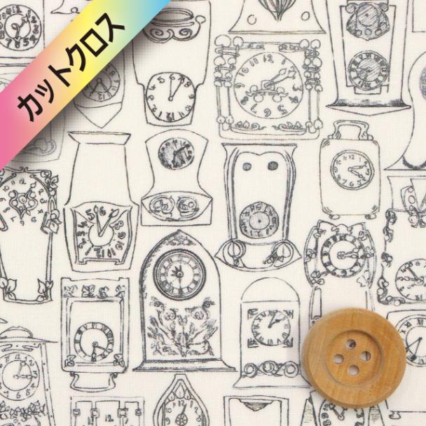 リバティ・ファブリックス タナローン（Tick Tock ティック・トック）ブラック【25-3635252・25AU】カットクロス