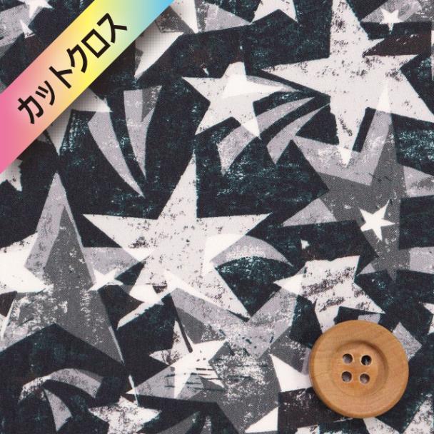 リバティ・ファブリックス タナローン（Tudor Star チューダー・スター）ブラック【25-3635253・25BU】カットクロス